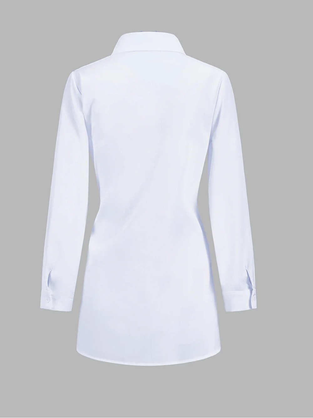 White Tie-Waist Women's Shirt - Picture 3 of 5